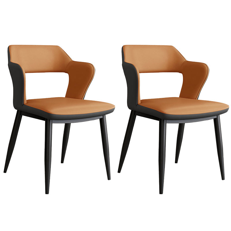 Contemporary Linen Dining Chair Open Back Dining Side Furniture in Matte Finish for Home Dark Gray 2 Piece Set Clearhalo 'Dining Chairs' 'Dining Tables & Seating' 'dining_chair' 'furn' 'furn_dining_chair' 'Furniture' 'Kitchen & Dining Furniture' 5492405