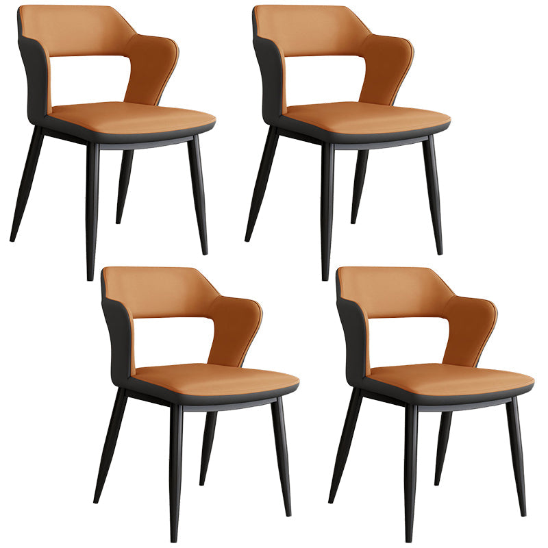 Contemporary Linen Dining Chair Open Back Dining Side Furniture in Matte Finish for Home Dark Gray 4 Piece Set Clearhalo 'Dining Chairs' 'Dining Tables & Seating' 'dining_chair' 'furn' 'furn_dining_chair' 'Furniture' 'Kitchen & Dining Furniture' 5492406