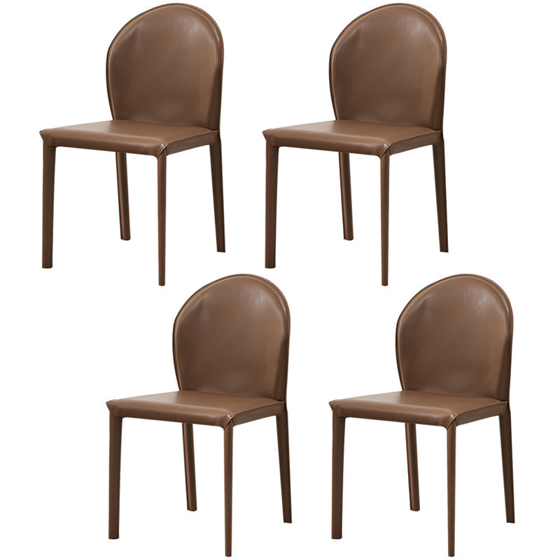 Modern Style Leather Armless Dining Chairs Metal Dining Chair for Home Use