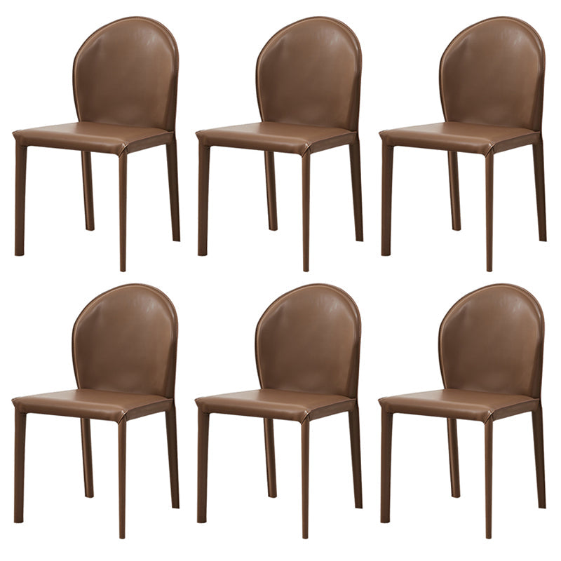 Modern Style Leather Armless Dining Chairs Metal Dining Chair for Home Use