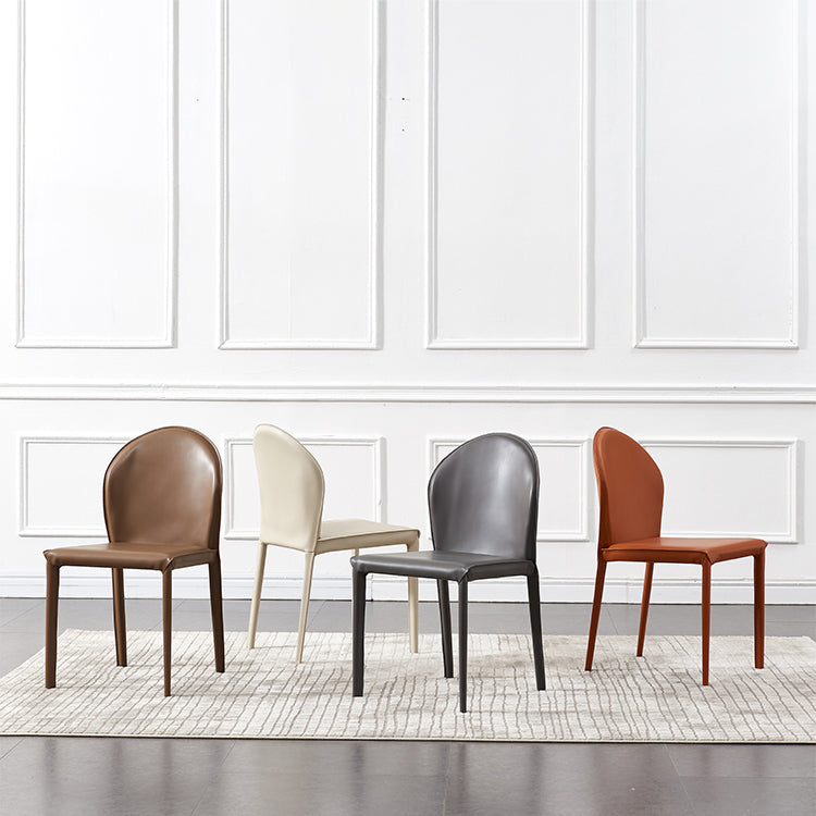 Modern Style Leather Armless Dining Chairs Metal Dining Chair for Home Use