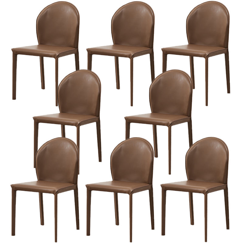 Modern Style Leather Armless Dining Chairs Metal Dining Chair for Home Use