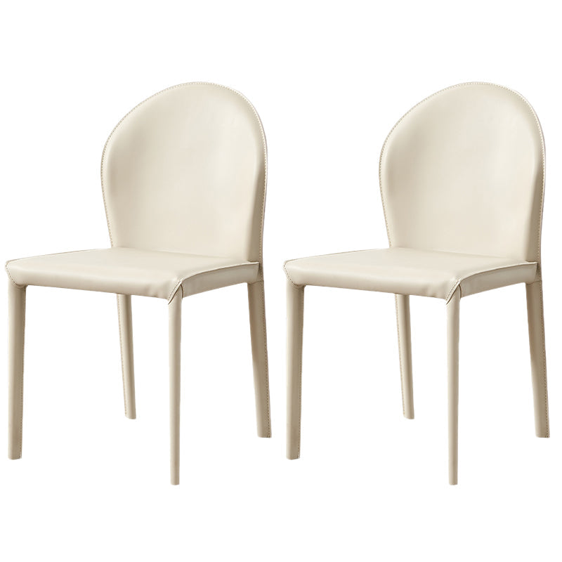 Modern Style Leather Armless Dining Chairs Metal Dining Chair for Home Use