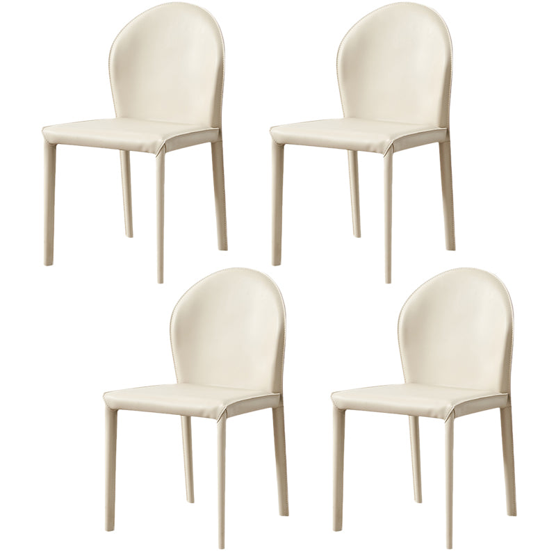 Modern Style Leather Armless Dining Chairs Metal Dining Chair for Home Use
