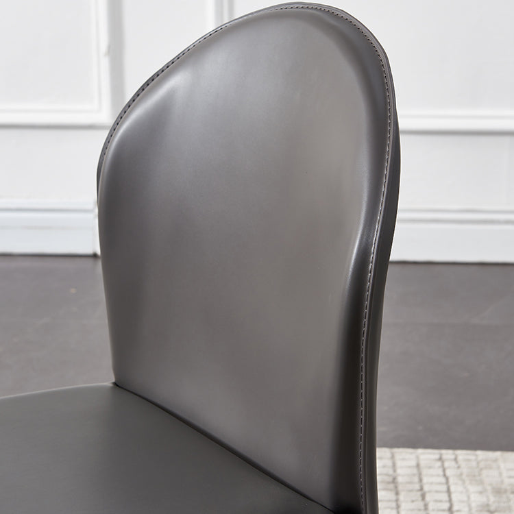 Modern Style Leather Armless Dining Chairs Metal Dining Chair for Home Use