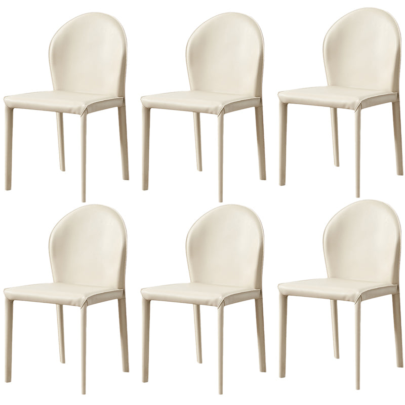 Modern Style Leather Armless Dining Chairs Metal Dining Chair for Home Use