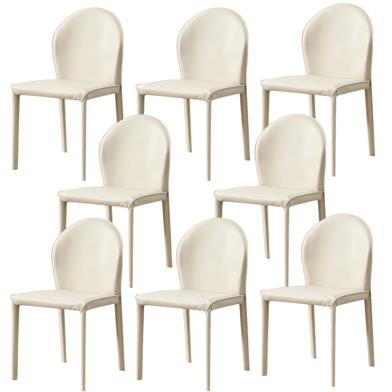 Modern Style Leather Armless Dining Chairs Metal Dining Chair for Home Use