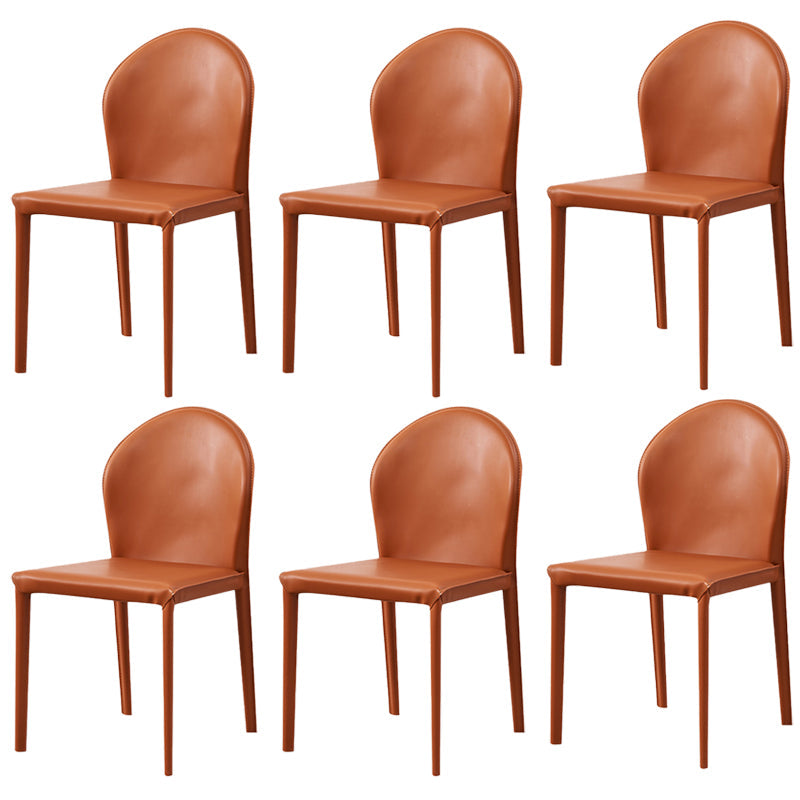Modern Style Leather Armless Dining Chairs Metal Dining Chair for Home Use