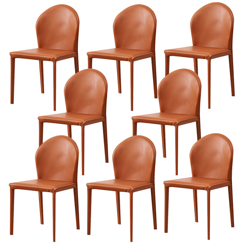 Modern Style Leather Armless Dining Chairs Metal Dining Chair for Home Use