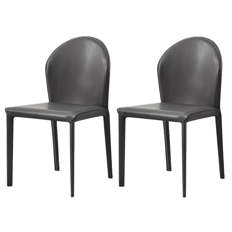 Modern Style Leather Armless Dining Chairs Metal Dining Chair for Home Use