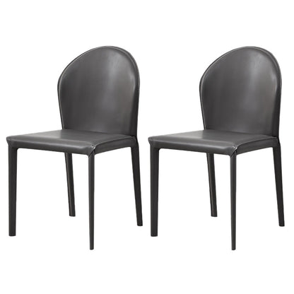 Modern Style Leather Armless Dining Chairs Metal Dining Chair for Home Use