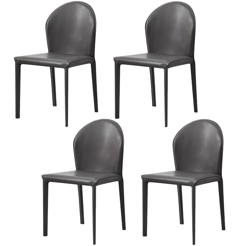 Modern Style Leather Armless Dining Chairs Metal Dining Chair for Home Use