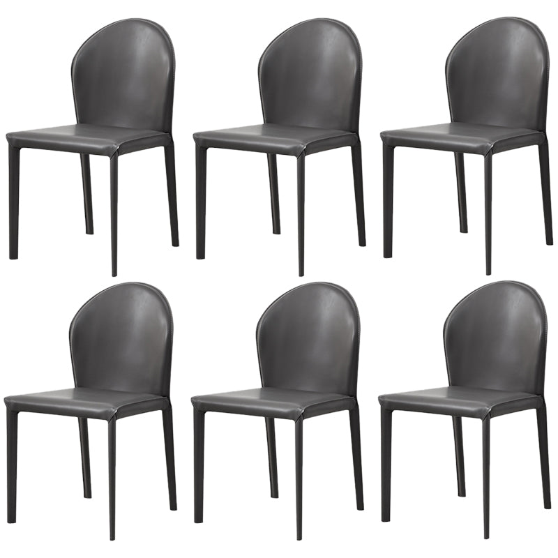 Modern Style Leather Armless Dining Chairs Metal Dining Chair for Home Use