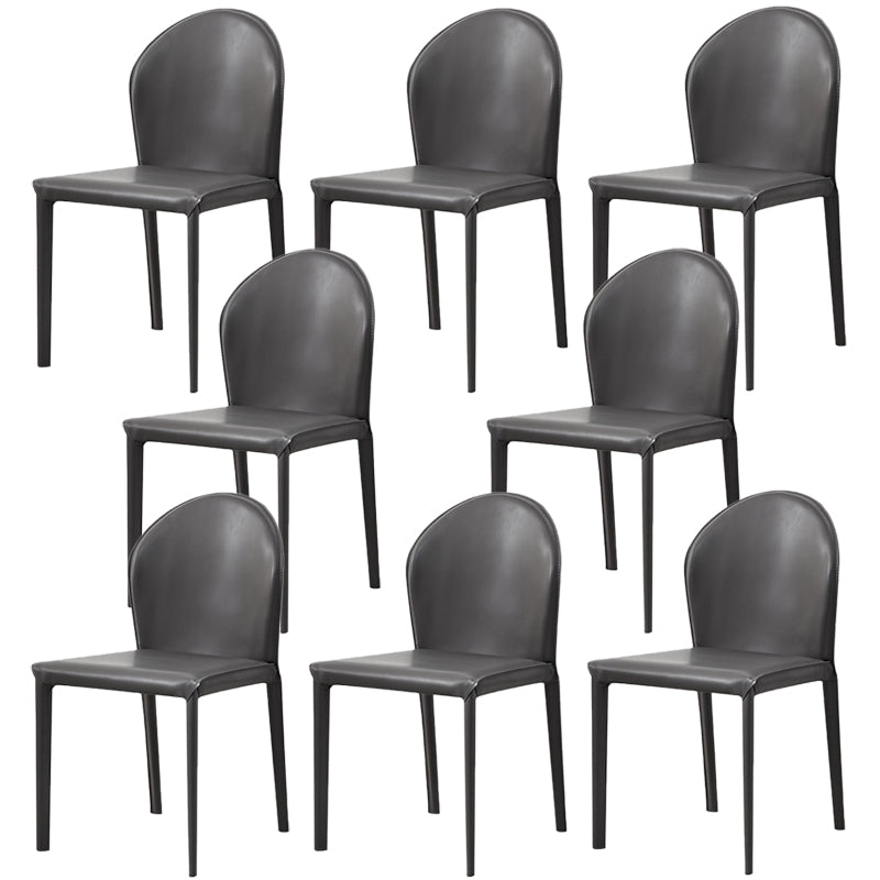 Modern Style Leather Armless Dining Chairs Metal Dining Chair for Home Use