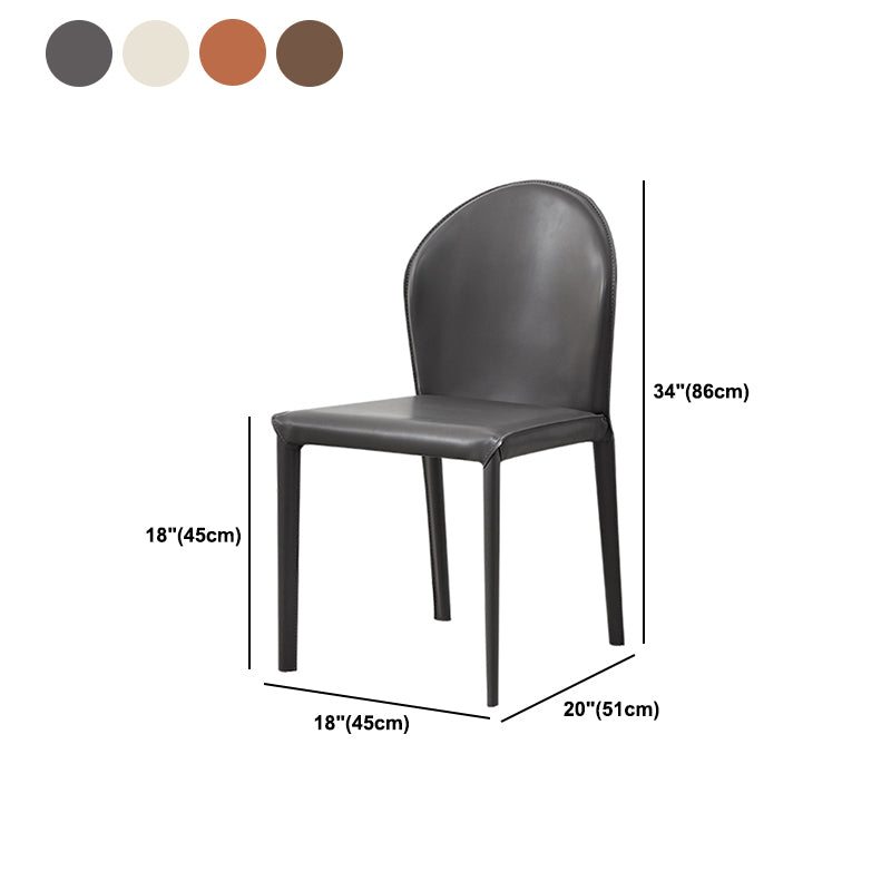 Modern Style Leather Armless Dining Chairs Metal Dining Chair for Home Use