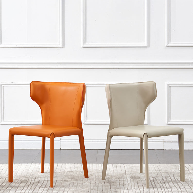 Modern Style Leather Dining Side Chair Wingback Side Chair for Restaurant Use