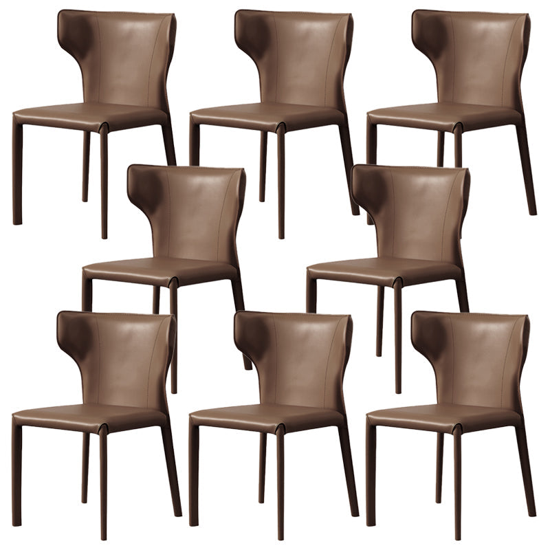 Modern Style Leather Dining Side Chair Wingback Side Chair for Restaurant Use