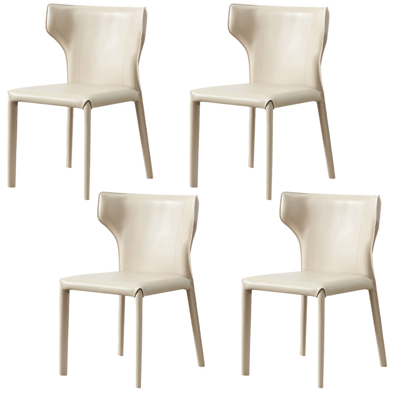 Modern Style Leather Dining Side Chair Wingback Side Chair for Restaurant Use