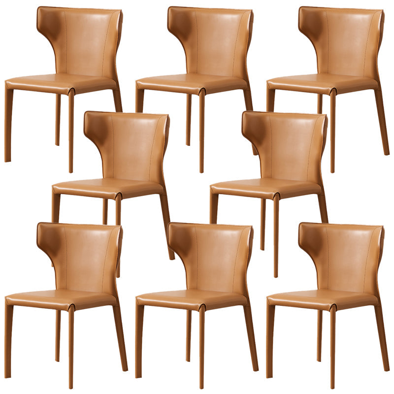 Modern Style Leather Dining Side Chair Wingback Side Chair for Restaurant Use
