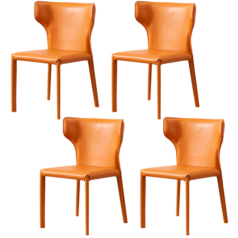 Modern Style Leather Dining Side Chair Wingback Side Chair for Restaurant Use