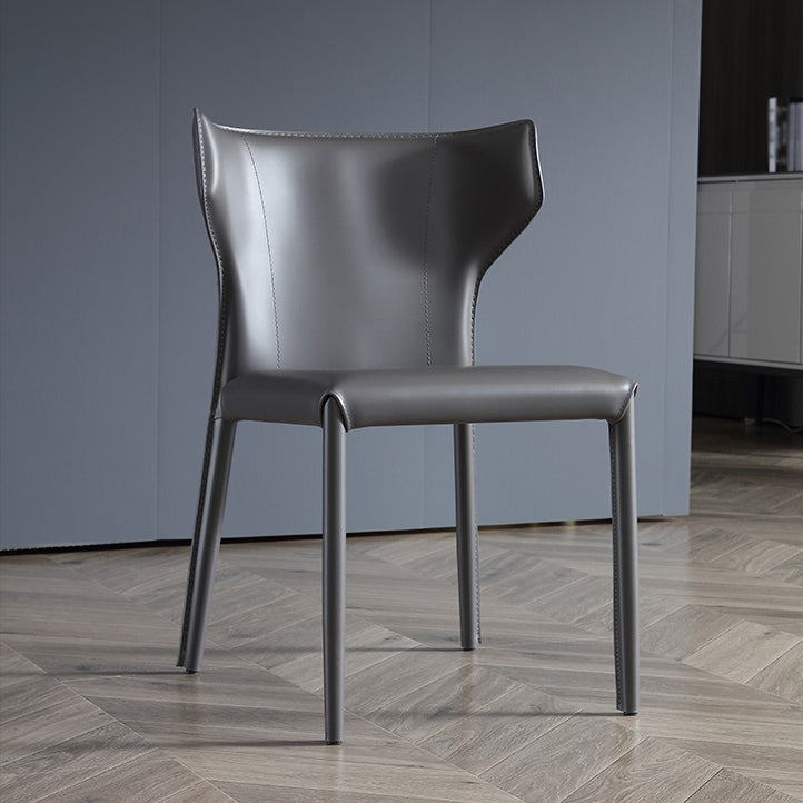 Moderne lederen eetstoelen stoelen Wingback zijstoel voor restaurantgebruik