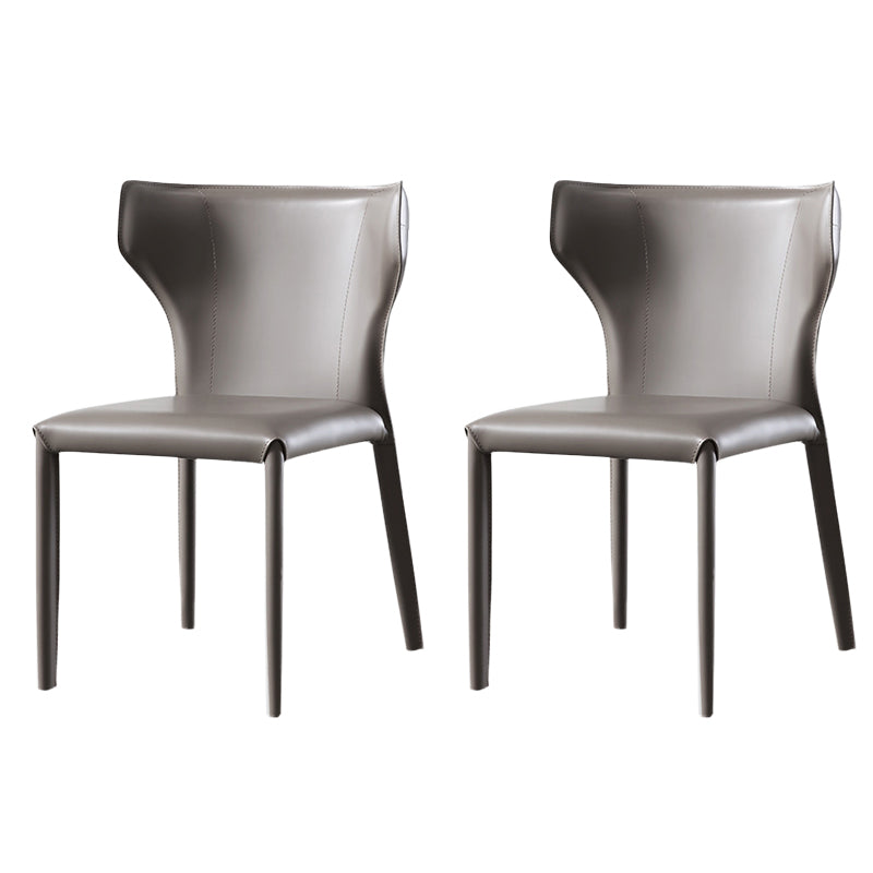 Moderne lederen eetstoelen stoelen Wingback zijstoel voor restaurantgebruik