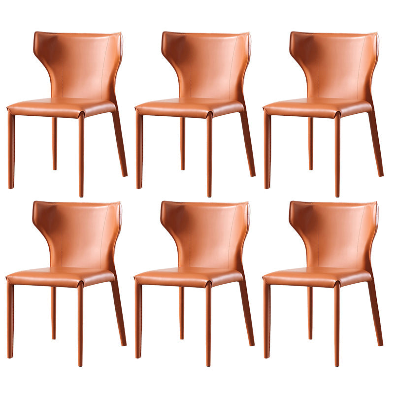 Moderne lederen eetstoelen stoelen Wingback zijstoel voor restaurantgebruik