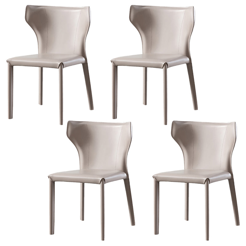 Moderne lederen eetstoelen stoelen Wingback zijstoel voor restaurantgebruik