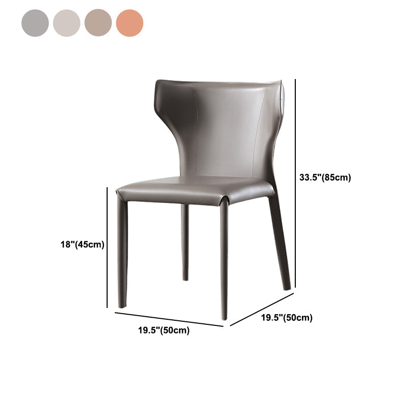 Moderne lederen eetstoelen stoelen Wingback zijstoel voor restaurantgebruik