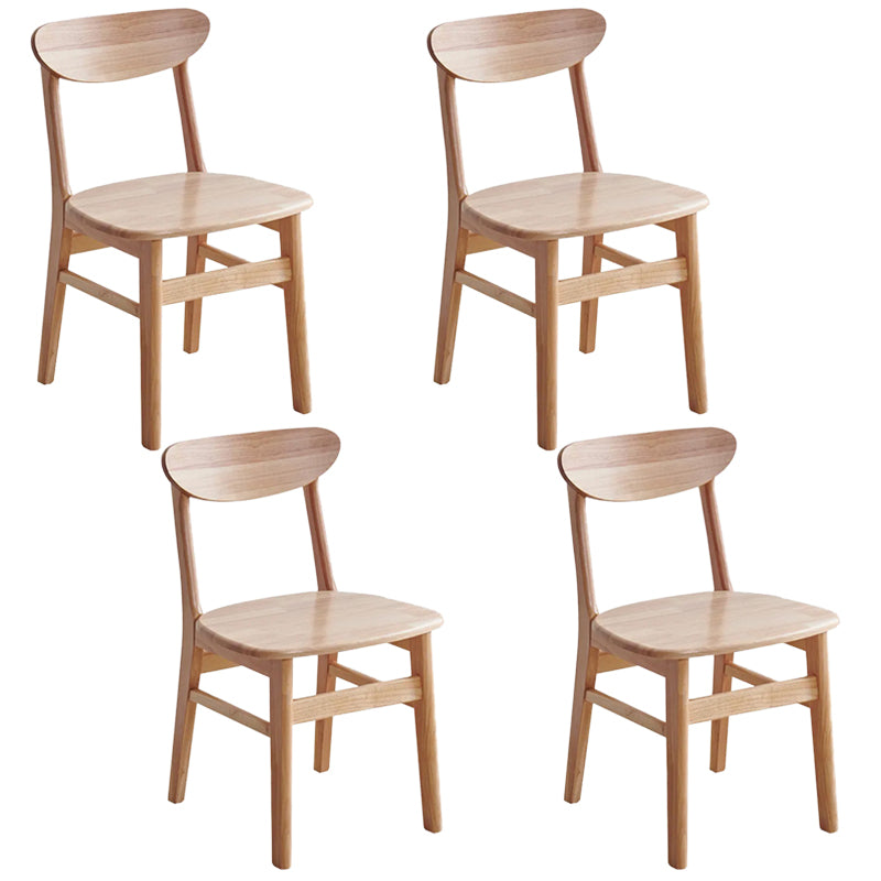 Contemporary Wood Dining Chair Open Back Dining Side Furniture in Matte Finish Indoor