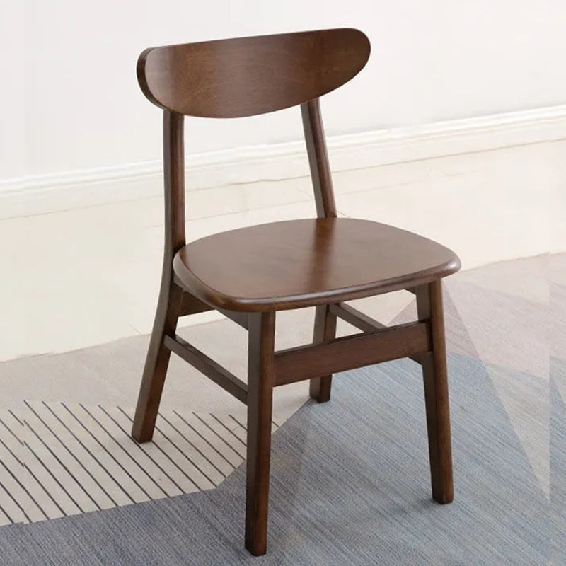 Contemporary Wood Dining Chair Open Back Dining Side Furniture in Matte Finish Indoor