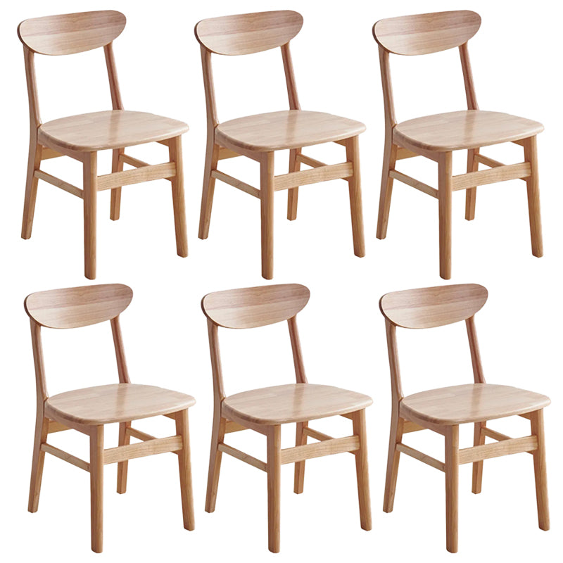 Contemporary Wood Dining Chair Open Back Dining Side Furniture in Matte Finish Indoor