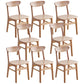 Contemporary Wood Dining Chair Open Back Dining Side Furniture in Matte Finish Indoor
