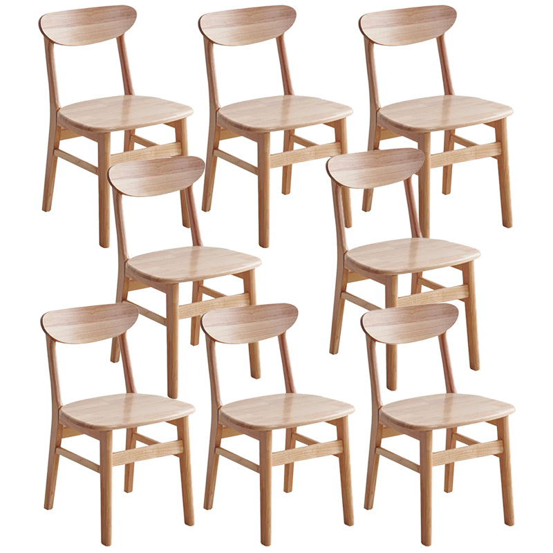 Contemporary Wood Dining Chair Open Back Dining Side Furniture in Matte Finish Indoor
