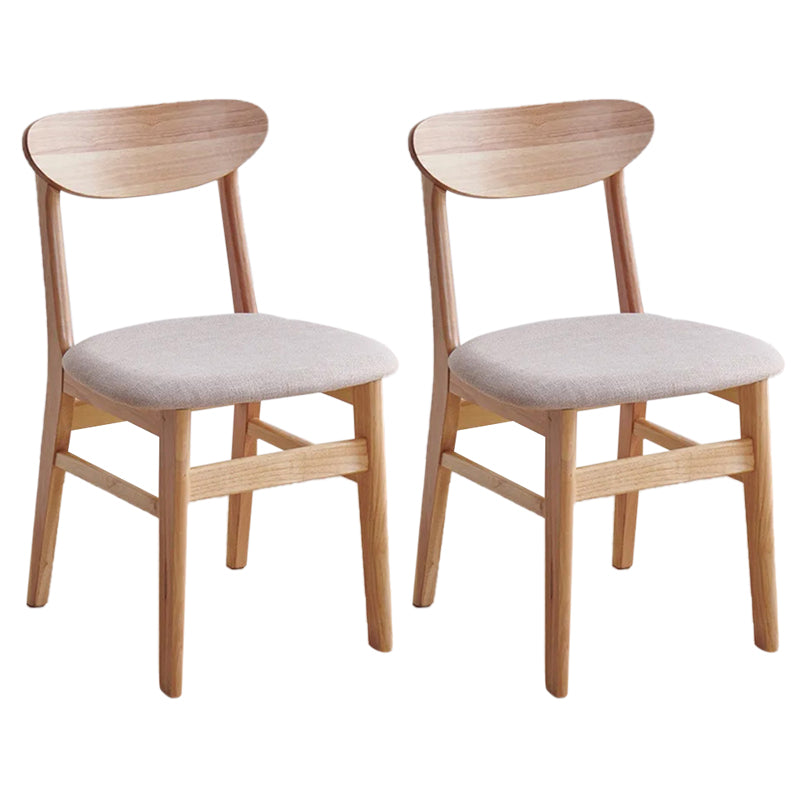 Contemporary Wood Dining Chair Open Back Dining Side Furniture in Matte Finish Indoor