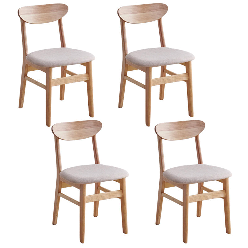 Contemporary Wood Dining Chair Open Back Dining Side Furniture in Matte Finish Indoor