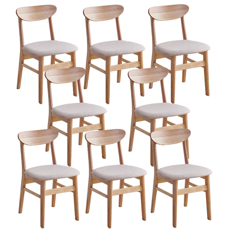 Contemporary Wood Dining Chair Open Back Dining Side Furniture in Matte Finish Indoor