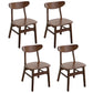 Contemporary Wood Dining Chair Open Back Dining Side Furniture in Matte Finish Indoor