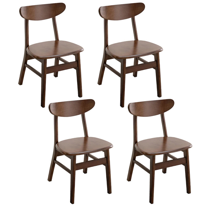 Contemporary Wood Dining Chair Open Back Dining Side Furniture in Matte Finish Indoor