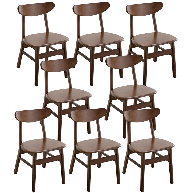 Contemporary Wood Dining Chair Open Back Dining Side Furniture in Matte Finish Indoor