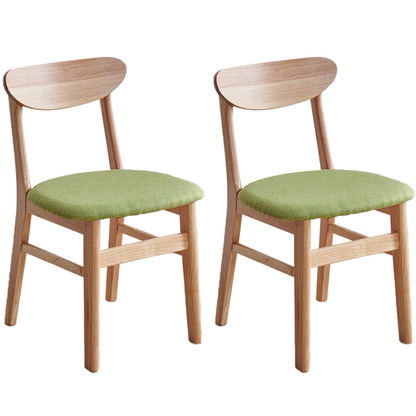 Contemporary Wood Dining Chair Open Back Dining Side Furniture in Matte Finish Indoor