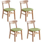 Contemporary Wood Dining Chair Open Back Dining Side Furniture in Matte Finish Indoor