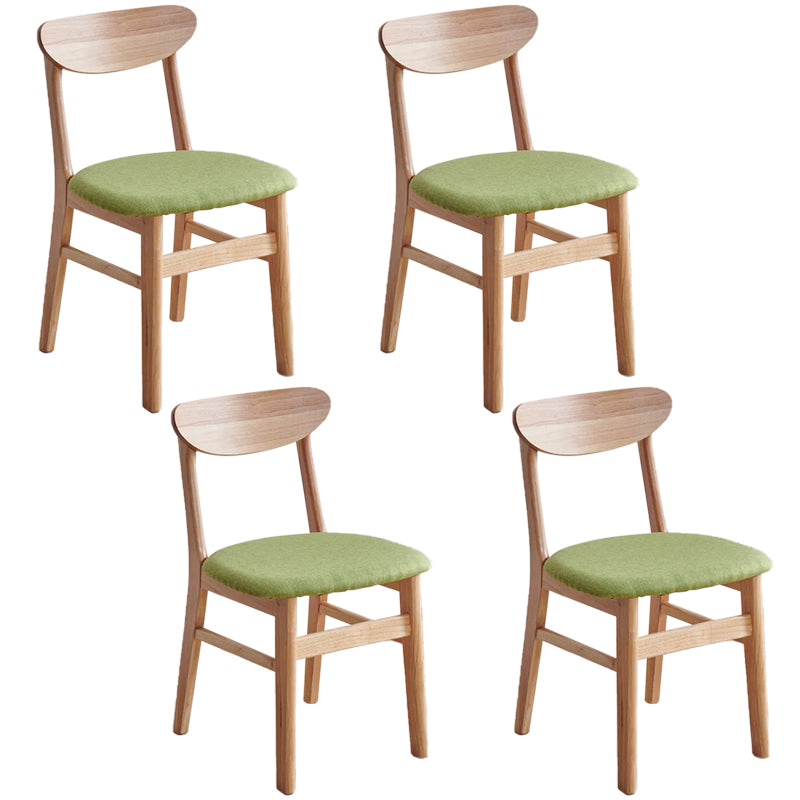 Contemporary Wood Dining Chair Open Back Dining Side Furniture in Matte Finish Indoor