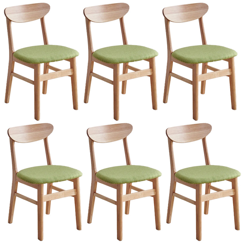 Contemporary Wood Dining Chair Open Back Dining Side Furniture in Matte Finish Indoor