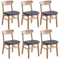Contemporary Wood Dining Chair Open Back Dining Side Furniture in Matte Finish Indoor