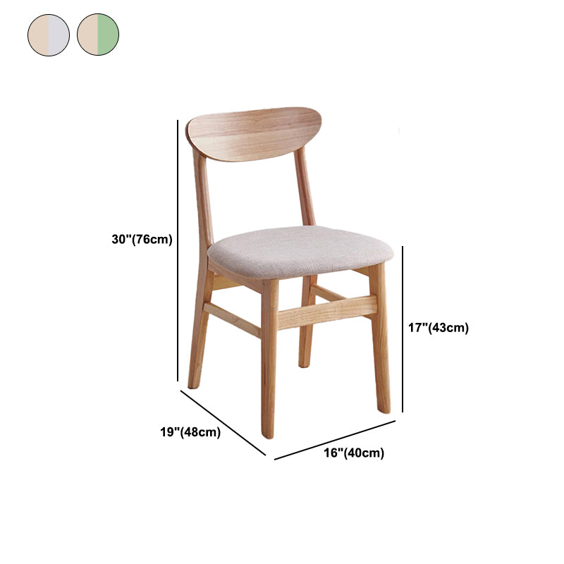 Contemporary Wood Dining Chair Open Back Dining Side Furniture in Matte Finish Indoor