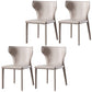 Modern Style Leather Dining Side Chair Wingback Side Armless Chair for Restaurant Use Light Gray 4 Piece Set Clearhalo 'Dining Chairs' 'Dining Tables & Seating' 'dining_chair' 'furn' 'furn_dining_chair' 'Furniture' 'Kitchen & Dining Furniture' 5492645