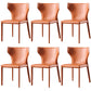 Modern Style Leather Dining Side Chair Wingback Side Armless Chair for Restaurant Use Orange 6 Piece Set Clearhalo 'Dining Chairs' 'Dining Tables & Seating' 'dining_chair' 'furn' 'furn_dining_chair' 'Furniture' 'Kitchen & Dining Furniture' 5492655