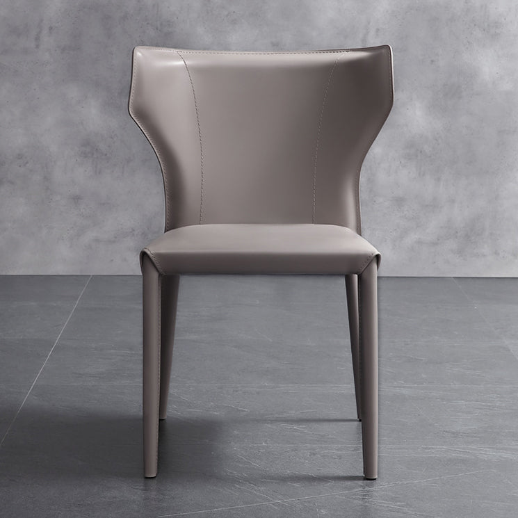 Modern Style Leather Dining Side Chair Wingback Side Armless Chair for Restaurant Use Clearhalo 'Dining Chairs' 'Dining Tables & Seating' 'dining_chair' 'furn' 'furn_dining_chair' 'Furniture' 'Kitchen & Dining Furniture' 5492656