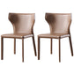 Modern Style Leather Dining Side Chair Wingback Side Armless Chair for Restaurant Use Brown 2 Piece Set Clearhalo 'Dining Chairs' 'Dining Tables & Seating' 'dining_chair' 'furn' 'furn_dining_chair' 'Furniture' 'Kitchen & Dining Furniture' 5492660